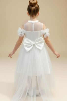 صورة فستان سهرة أبيض أطلالة الاميرات